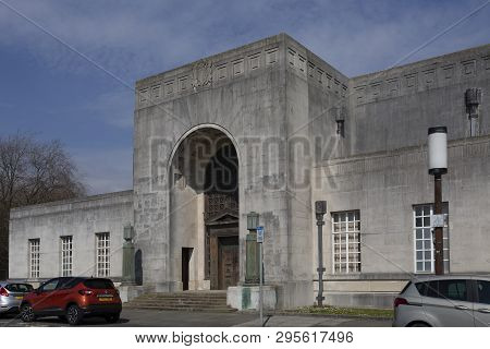 Editorial Swansea, Uk - April 12, 2019: The Guildhall Is One Of The Main Office Buildings Of The Cit