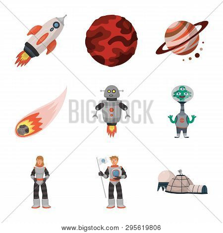 Isolated Object Of Space  And Galaxy  Icon. Collection Of Space  And Travels  Vector Icon For Stock.