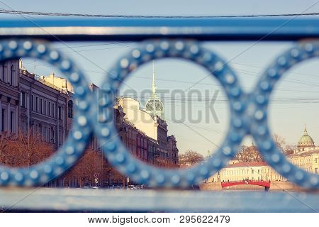 River Moika. Embankment Of The River Moika. Russia, St. Petersburg, April 12, 2018
