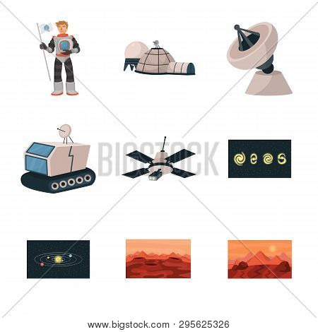 Vector Design Of Space  And Galaxy  Logo. Set Of Space  And Travels  Stock Vector Illustration.