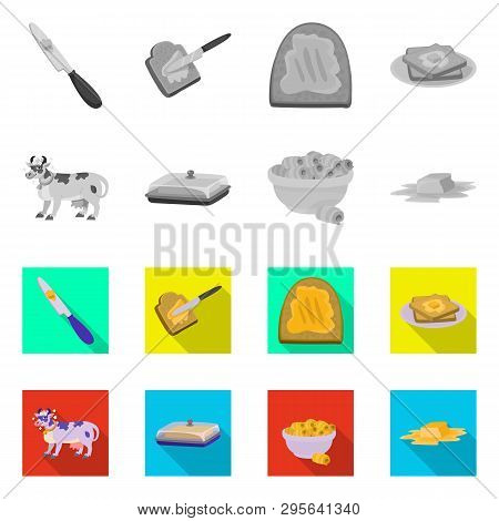 Isolated Object Of Creamy And Product Logo. Collection Of Creamy And Farm Stock Vector Illustration.