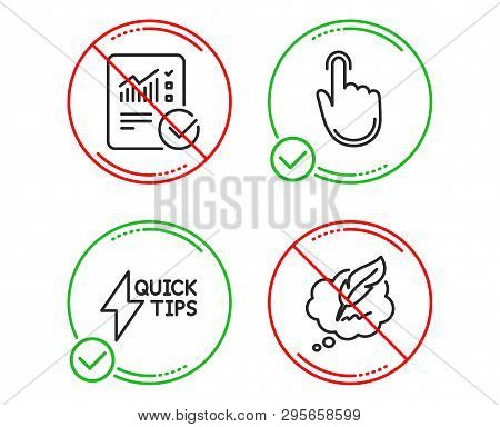 Do Or Stop. Hand Click, Quickstart Guide And Checked Calculation Icons Simple Set. Copyright Chat Si