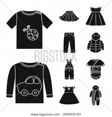Vector Design Of Little And Cotton Symbol. Set Of Little And Kid Stock Vector Illustration.