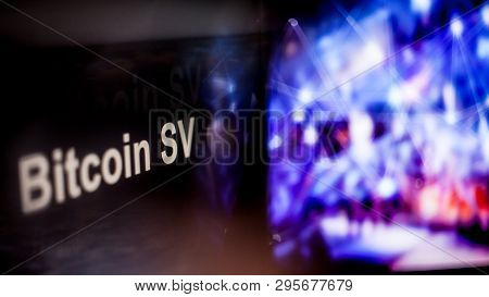 Bitcoin Sv Cryptocurrency Token. The Behavior Of The Cryptocurrency Exchanges, Concept. Modern Finan