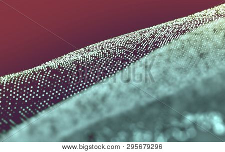 Network And Data Net System Abstract Background.structure And Connection.3d Illustration.technology 