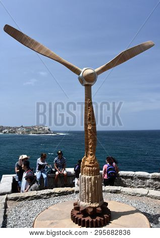 Sydney, Australia - Nov 4, 2018. Michael Purdy: Spinning Slowly. Sculpture By The Sea Along The Bond