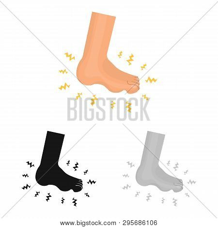 Isolated Object Of Foot  And Flatfoot  Sign. Set Of Foot  And Anatomy  Vector Icon For Stock.