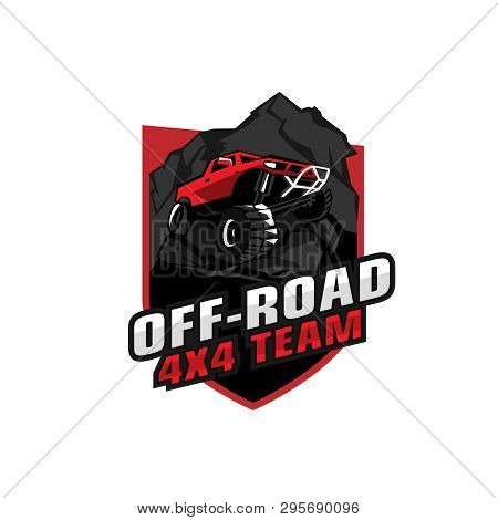 Off-road 4x4 Team. Off-roading Suv Adventure, Extreme Competition Emblem And Car Club Element. Beaut