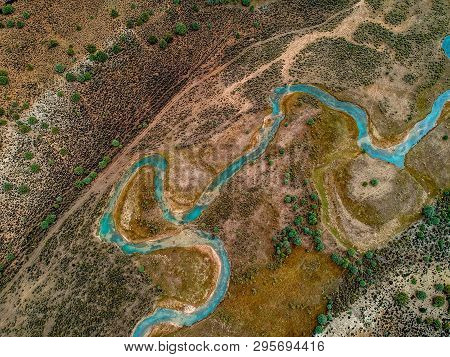 Aerial View Of Sevier River In Utah, Usa