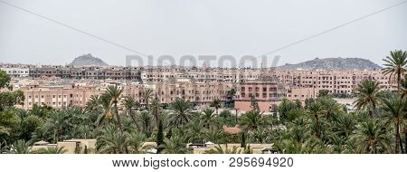 Aerial Panoramic View Of The City Of Marrakech, Morocco