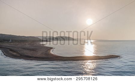 Beach At Possidi Cape On The Kasandra Peninsula. Greece. Aerial View