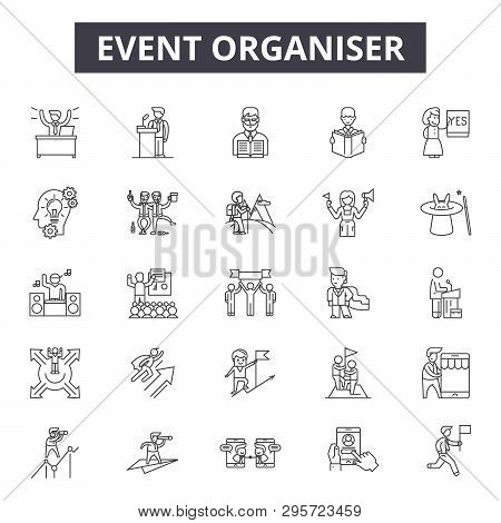 Event Organizer Line Icons, Signs Set, Vector. Event Organizer Outline Concept, Illustration: Event,