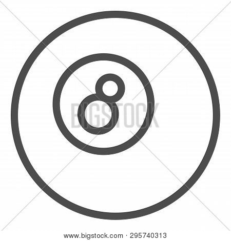 Billiard Ball Line Icon. Pool Ball Vector Illustration Isolated On White. Game Outline Style Design,