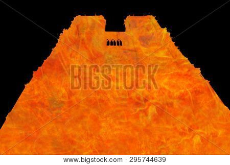 Backlit Silhouette Of The Fire In The French Gothic Cathedral Of Notre Dame In Paris, France In Apri