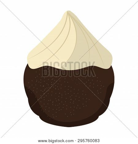 Sweet Brioche With Cream. Vector Illustration Design