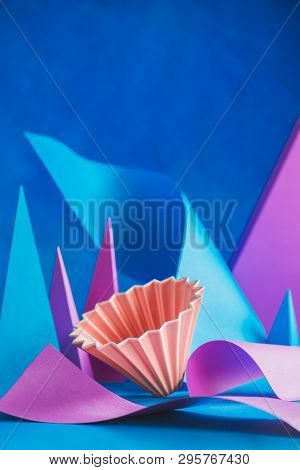 Ceramic Origami Dipper, Pour-over Coffee Brewing Equipment With Paper Shapes, Pyramids, And Curves.