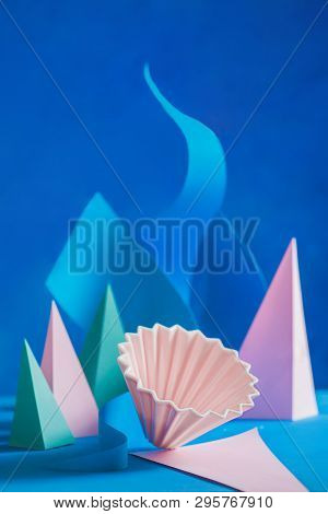 Ceramic Origami Dipper, Pour-over Coffee Brewing Equipment With Paper Shapes, Pyramids, And Curves.