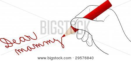 มือ ด้วยดินสอ