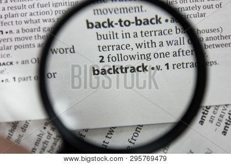 The Word Or Phrase Backtrack In A Dictionary.