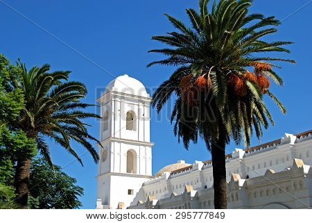 View Of Santa Catalina Church In The Old Town, Conil De La Frontera, Cadiz Province, Andalusia, Spai