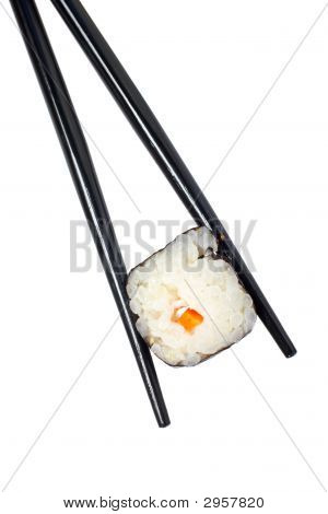 Sushi und Essstäbchen