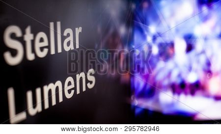Stellar Lumens Cryptocurrency Token. The Behavior Of The Cryptocurrency Exchanges, Concept. Modern F