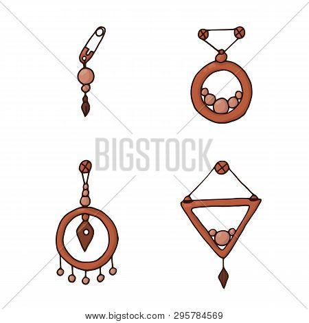 Dream Hunters Set. Boho Style. Vector Doodle Illustration