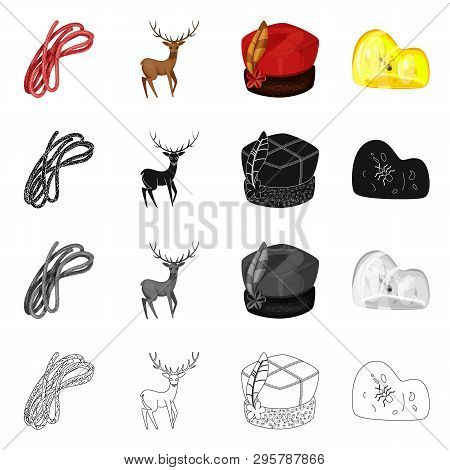 Vector Illustration Of Traditional And Tour Icon. Set Of Traditional And Landmarks Stock Symbol For 