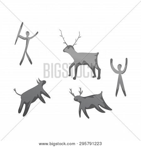 Vector Illustration Of Prehistoric And Painting Icon. Collection Of Prehistoric And Bird Vector Icon