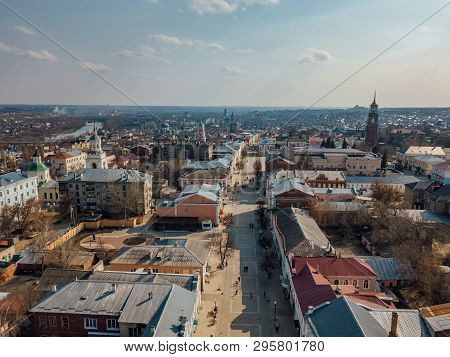 Yelets, Lipetsk Region, Historical Downtown, Aerial View From Drone.