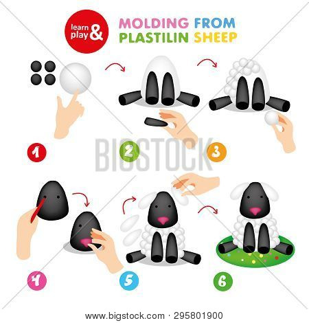 Funny Plasticine Sheep Step Instruction For Kid