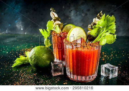 Spicy Bloody Mary Cocktail With Garnish