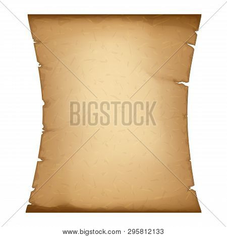 Old Paper. Vertical Parchment. Ancient Vintage Papyrus. Detailed Cardboard Baner