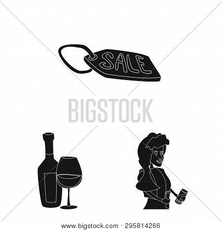 Vector Design Of Food And Drink Sign. Set Of Food And Store Stock Vector Illustration.