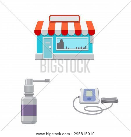 Vector Design Of Pharmacy And Hospital Symbol. Collection Of Pharmacy And Business Stock Vector Illu