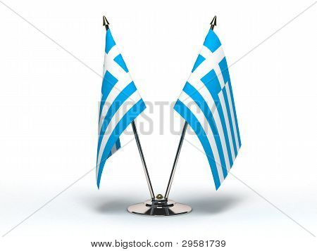 Miniature Flag af Grækenland (isoleret)
