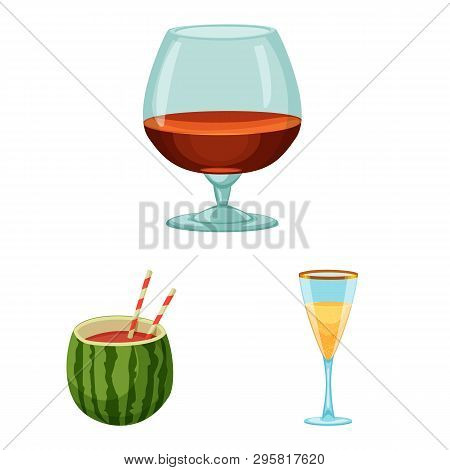 Vector Illustration Of Drink And Bar Icon. Collection Of Drink And Party Stock Vector Illustration.