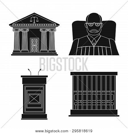 Vector Design Of Law And Lawyer Logo. Set Of Law And Justice Vector Icon For Stock.