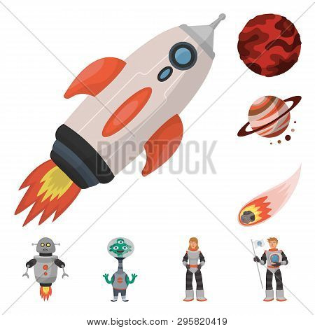Vector Illustration Of Space  And Galaxy  Logo. Set Of Space  And Travels  Stock Symbol For Web.