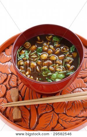 なめこ茸味噌汁、日本食