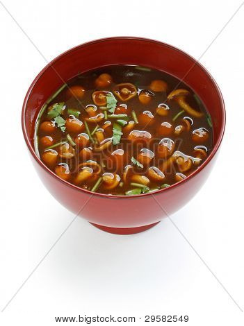 なめこ茸味噌汁、日本食