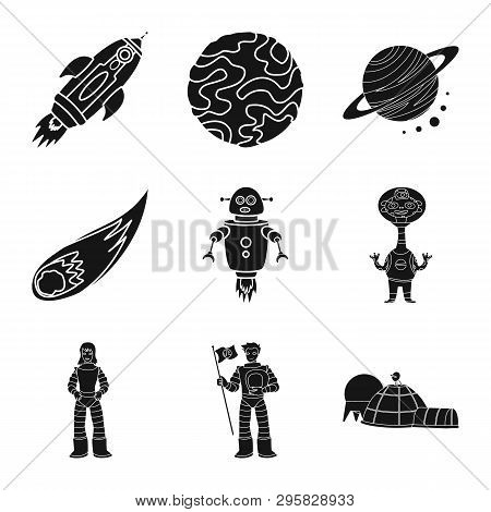 Vector Illustration Of Colonization  And Sky Icon. Set Of Colonization  And Galaxy  Vector Icon For 