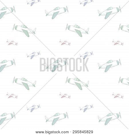 Airplane Seamlless Pattern Clip Art Air Illustration Darwing Airbus On White Background
