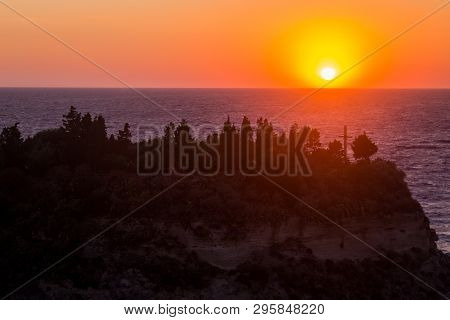 Former 4th Century Monastery On Top Of The Sanctuary Of Santa Maria Island During The Sunset - Trope
