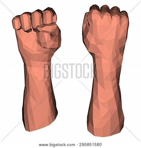 Protest Fist For Low Poly Illustrations With Triangular Polygons