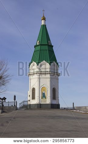 Russia, Krasnoyarsk, March 2019: Chapel Of Praskovia Friday.