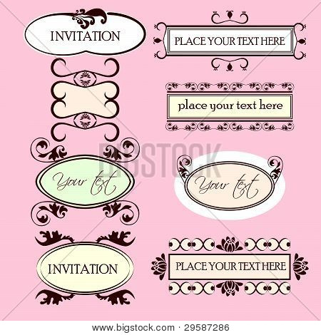 set van decoratieve sieraad frame