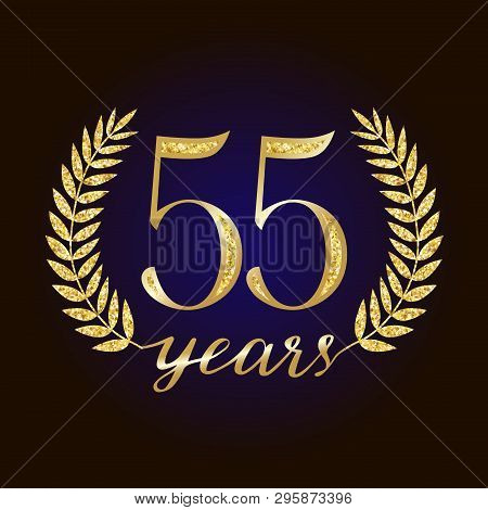 55 Th Years Old Logotype. Isolated Elegant Abstract Nominee Graphic Seal Of 55%. Congratulating Cele