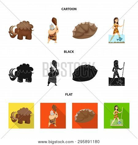 Vector Design Of Evolution  And Prehistory Logo. Set Of Evolution  And Development  Stock Symbol For