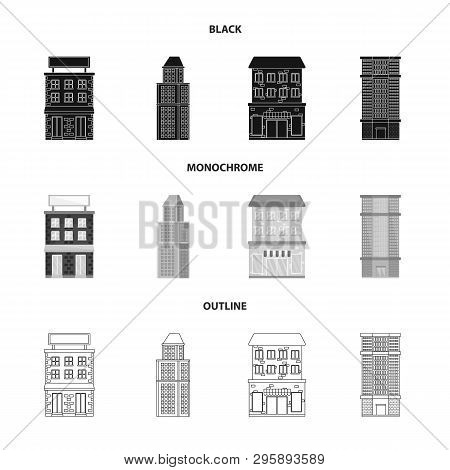 Vector Design Of Municipal And Center Logo. Set Of Municipal And Estate   Stock Vector Illustration.